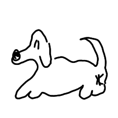 やる気のない犬の絵 Lineスタンプ かちな