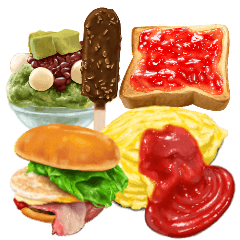 Lineスタンプ リアルな食べ物イラスト2 イラストのみ 40種類 1円