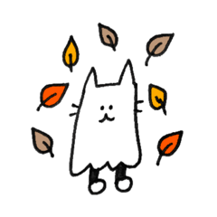 ねこおばけにゃん秋 Lineスタンプ 47ch