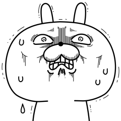 激しく動く 顔芸うさぎ16 Lineスタンプ Decor
