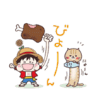 【ONE PIECE】with まるいやつら。（個別スタンプ：34）