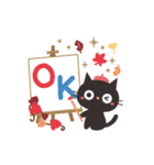 動く！黒ねこの毎日使える言葉★秋（個別スタンプ：2）