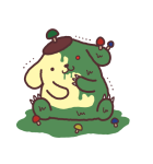 背景が動く ポムポムプリン（個別スタンプ：24）