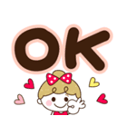 毎日デカ文字♡リボンの女の子（個別スタンプ：2）