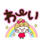 毎日デカ文字♡リボンの女の子（個別スタンプ：3）