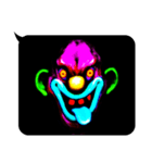 ブラックライトで光るピエロ 3（個別スタンプ：1）