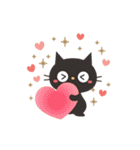やさしい冬。大人かわいい黒ねこ（個別スタンプ：18）
