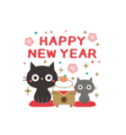 やさしい冬。大人かわいい黒ねこ（個別スタンプ：24）