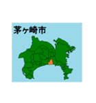 拡大する神奈川県の市町村地図 その2（個別スタンプ：3）