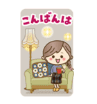 【BIG】冬～新春♡ナチュラルガール（個別スタンプ：3）