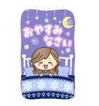 【BIG】冬～新春♡ナチュラルガール（個別スタンプ：7）