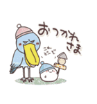 まるいやつらとトリさん 冬（個別スタンプ：4）