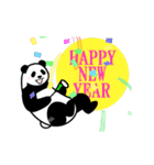 【毎年使える年賀状】やる気のないパンダ（個別スタンプ：4）