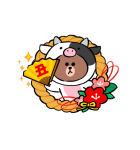 動くBROWNあけおめスタンプ（個別スタンプ：3）