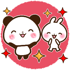 [LINEスタンプ] 【シンプル大きな文字！】パンダ＆うさぎ