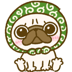 [LINEスタンプ] ほっかむりパグちゃん