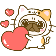 [LINEスタンプ] なりきり♡パグちゃん