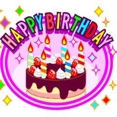 [LINEスタンプ] 動く！誕生日と年末年始お祝いSPゴールド