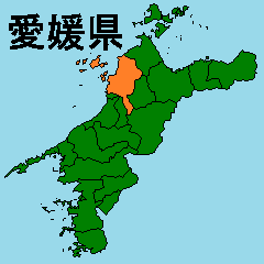 [LINEスタンプ] 拡大する愛媛県の市町村地図