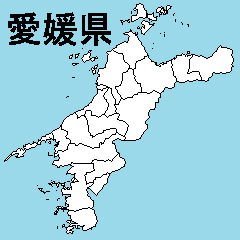 [LINEスタンプ] 愛媛県の市町村地図