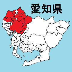 [LINEスタンプ] 愛知県の市町村地図