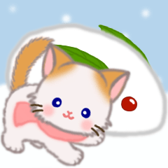 [LINEスタンプ] 冬のもふもふしっぽの子猫ちゃんの画像（メイン）