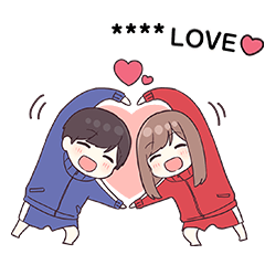 [LINEスタンプ] ジャージカップル1.5(カスタム)