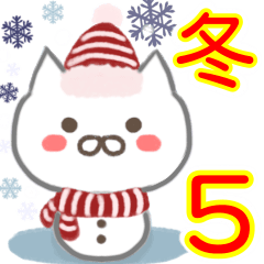 [LINEスタンプ] 新しい冬♡年末年始しろニャンコのスタンプ
