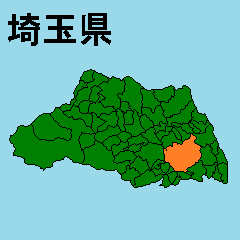 [LINEスタンプ] 拡大する埼玉県の市町村地図 その1