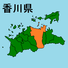 [LINEスタンプ] 拡大する香川県の市町村地図