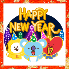 [LINEスタンプ] 動くBT21あけおめスタンプ